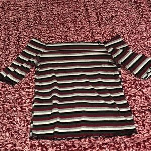 stripped off the shoulder top